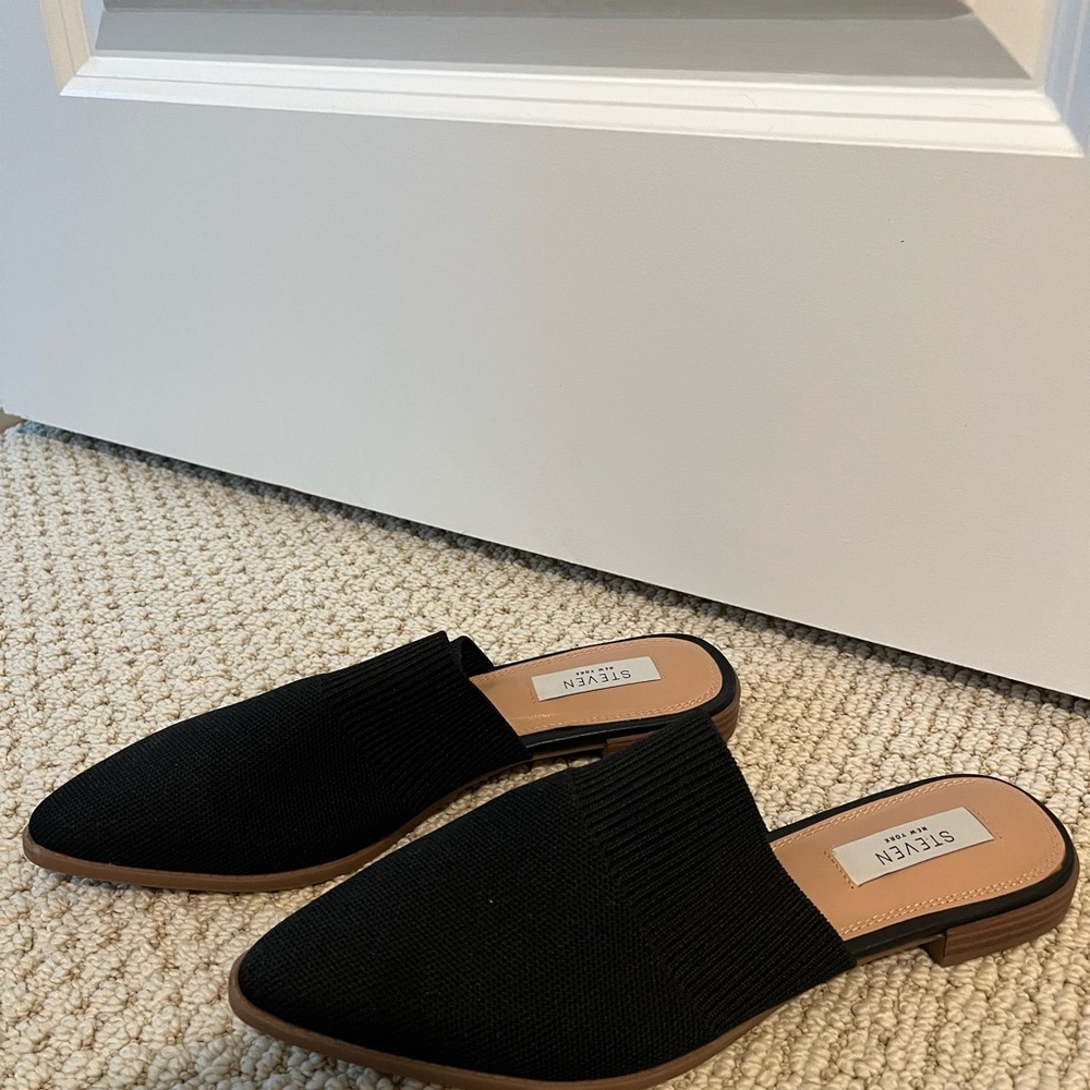 Steven By Steve Madden Black Knit Mules